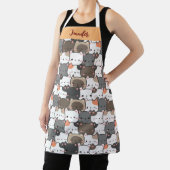 Tablier Sympa Girly Prénom Chats de Noël Illustration (Insitu)