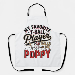 Tablier T-Ball Poppy Vintage Gravure Design de T-shirt_1