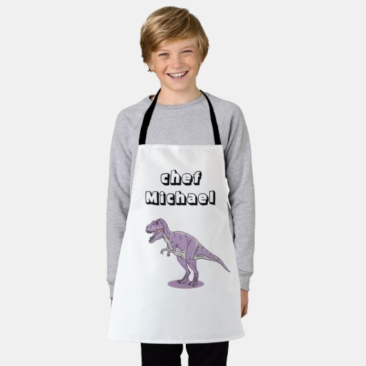 Tablier T-rex dinosaure impression nom personnalisé (Porté)