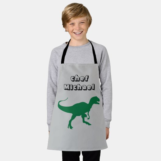 Tablier T-rex dinosaure imprimer nom personnalisé (Porté)