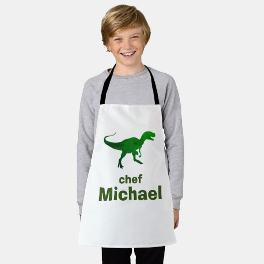 Tablier T-rex dinosaure imprimer nom personnalisé (Porté)