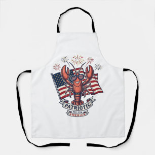 Tablier T-Shirt_1 Gravure Vintage Drapeau Homard Patriotiq