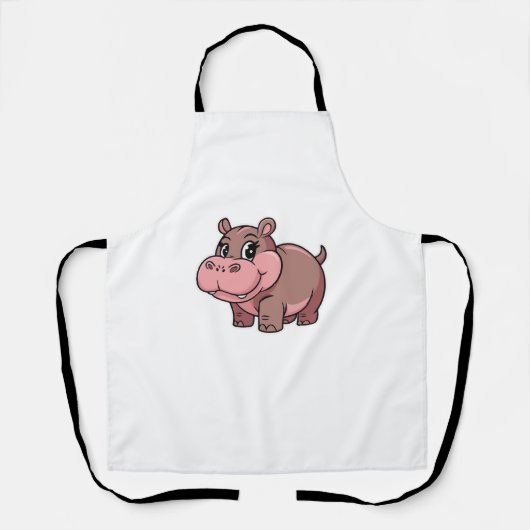 Tablier T-Shirt à manches longues pour bébé mignon Hippo M (Recto)