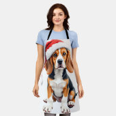 Tablier T-shirt Beagle à manches longues pour chien de Noë (Porté)