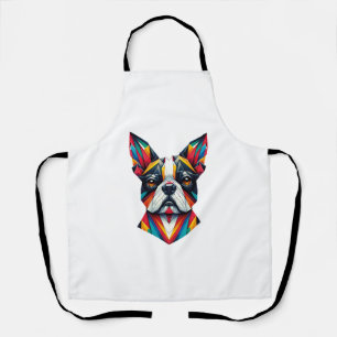 Tablier T-shirt Boston Terrier origami drôle classique mig