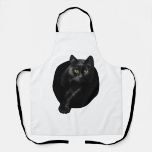 Tablier T-shirt Cadeaux Chats Yeux Jaunes Chat Noir