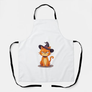 Tablier T-Shirt Chat Halloween Kitten Jack O Lantern Kitty