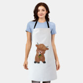 Tablier T-shirt classique de la vache de Highland et du ch (Porté)