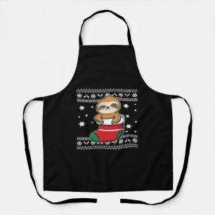 Tablier T-shirt classique de paresseux de Noël