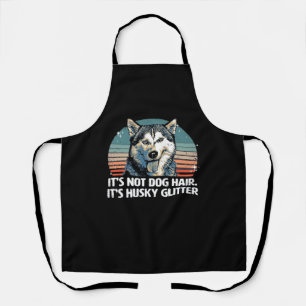 Tablier T-shirt classique pailleté chien husky sibérien dr