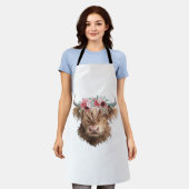 Tablier T-shirt classique Peinture de vache Highland (Porté)