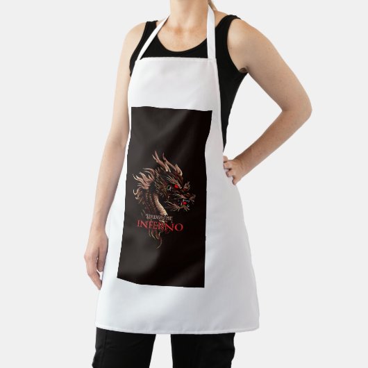 Tablier T-shirt d'Aquarelle Dragon d'Inferno - Feu Whimsic (Insitu)