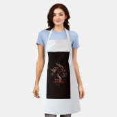 Tablier T-shirt d'Aquarelle Dragon d'Inferno - Feu Whimsic (Porté)