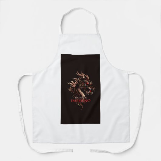 Tablier T-shirt d'Aquarelle Dragon d'Inferno - Feu Whimsic (Recto)