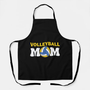 Tablier T-shirt de maman de volley-ball féminin jour de ma