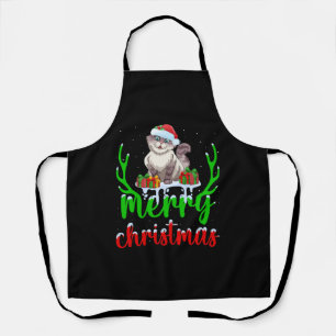 Tablier T-shirt de Noël pour amateur de chats drôles Cadea