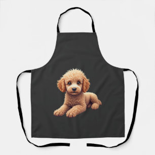 Tablier T-shirt drôle pour amateur de chiens caniche migno