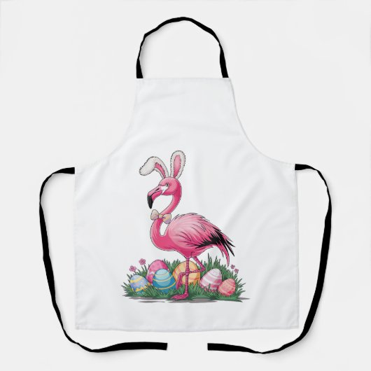 Tablier T-Shirt Flamant de Pâques (Recto)