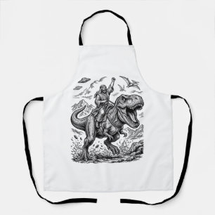 Tablier T-shirt graphique à motif de cavalier dinosaure gr