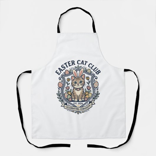 Tablier T-shirt graphique de chat de Pâques - Easter Cat C (Recto)