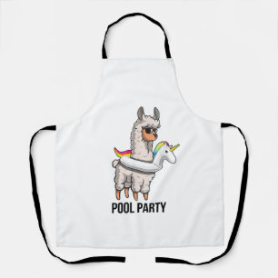 Tablier T-shirt licorne lama fête au bord de la piscine Ca