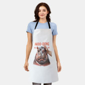 Tablier T-shirt mignon Moo Deng (Porté)