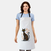 Tablier T-shirt Musical Note Cat Halloween Note de Musiqu (Porté)