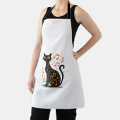 Tablier T-shirt Musical Note Cat Halloween Note de Musiqu (Insitu)