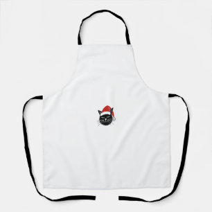 Tablier T-Shirt Noël Amateur de Chat Santa Mignon Hommes F