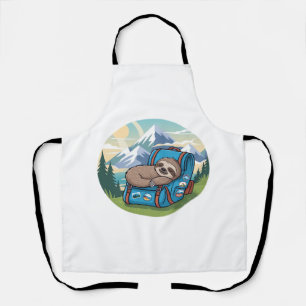 Tablier T-shirt oversized drôle de paresseux randonnée