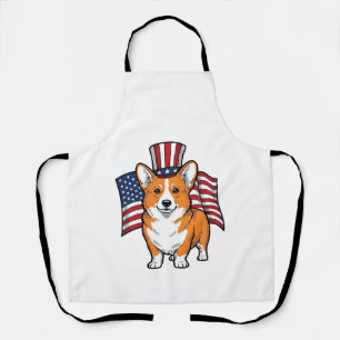 Tablier T-shirt patriotique avec gravure vintage de Corgi_