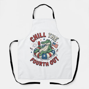 Tablier T-shirt patriotique Chill The Fourth Out Alligator