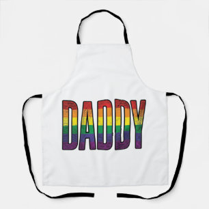 Tablier T-Shirt Typographie Fierté Papa Arc-en-Ciel Vintag