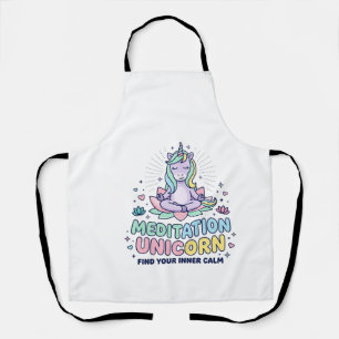 Tablier T-Shirt Typographie Gras Licorne Méditation Licorn