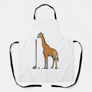 Tablier T-Shirt Vintage Gravure Girafe Golf Vector Desi