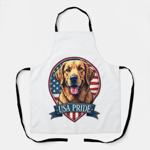 Tablier T-shirt vintage pour chien Golden Retriever USA Pr