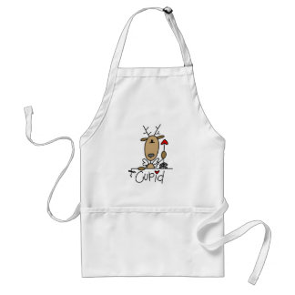 Tablier T-shirts et cadeaux de Noël de renne de cupidon