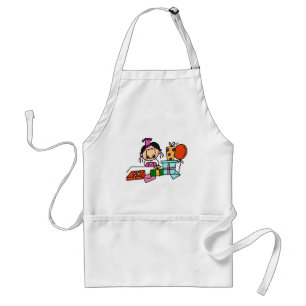 Tablier T-shirts Fille aux Cheveux Noirs avec Cadeaux d'An