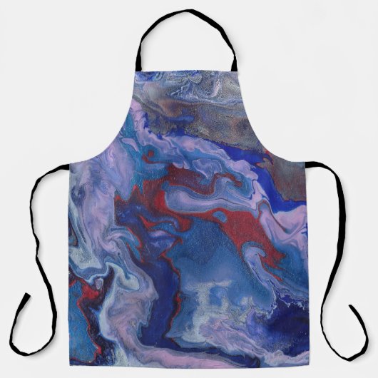 Tablier Tabac Vibrant Abstrait Abricot Violet (Recto)