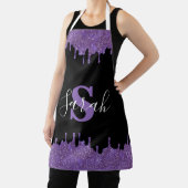 Tablier Tabard à gouttes de paillettes et monogramme viole (Insitu)