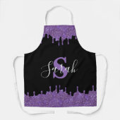 Tablier Tabard à gouttes de paillettes et monogramme viole (Recto)