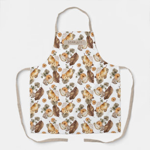 Tablier Tabard à Impression Générale de Fleurs d'Automne