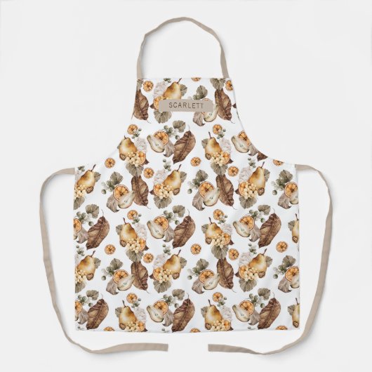 Tablier Tabard à Impression Générale de Fleurs d'Automne (Recto)