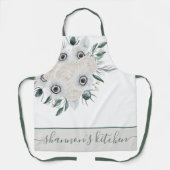 Tablier Tabard à impression intégrale de fleurs à l'aquare (Recto)