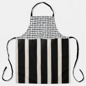 Tablier Tabard à rayures noir et blanc imprimé partout (Recto)