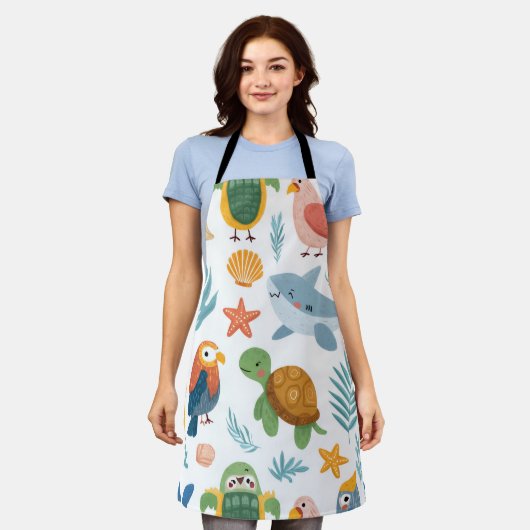 Tablier Tabard Cadeau Imprimé Palmier Tropical (Porté)