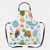 Tablier Tabard Cadeau Imprimé Palmier Tropical (Recto)