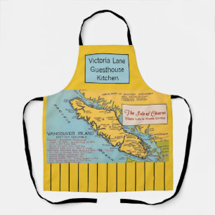 Tablier Tabard de carte ancienne de l'île de Vancouver