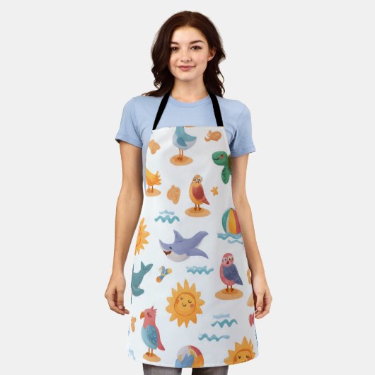 Tablier Tabard de cuisine imprimé Coastal Breeze (Porté)