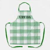 Tablier Tabard de ferme vert Uff Da tout-imprimé (Recto)